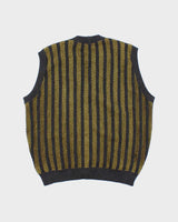 Vintage Mondo Wool Blend Striped Knit Tank Cardigan - M