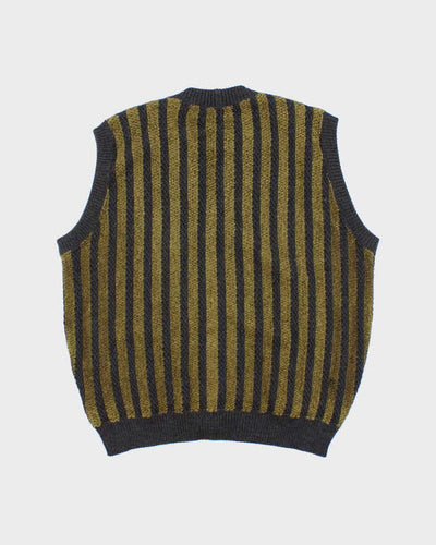 Vintage Mondo Wool Blend Striped Knit Tank Cardigan - M