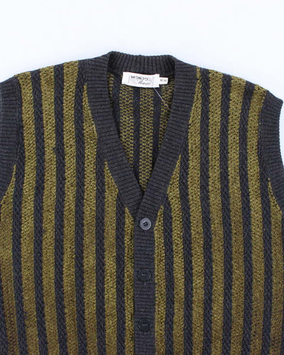 Vintage Mondo Wool Blend Striped Knit Tank Cardigan - M