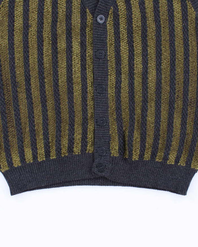 Vintage Mondo Wool Blend Striped Knit Tank Cardigan - M