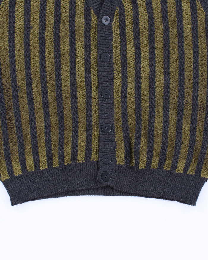 Vintage Mondo Wool Blend Striped Knit Tank Cardigan - M