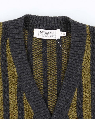 Vintage Mondo Wool Blend Striped Knit Tank Cardigan - M