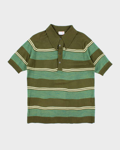 Vintage 70's Towncraft Striped Short Sleeve Knit - XL