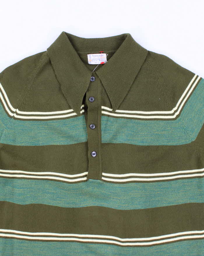 Vintage 70's Towncraft Striped Short Sleeve Knit - XL