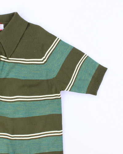 Vintage 70's Towncraft Striped Short Sleeve Knit - XL