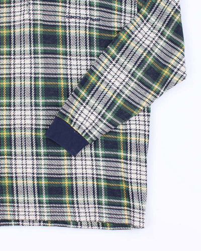 Vintage 90's Longchamp Patterned Quarter Button Long Sleeve Knit - XL