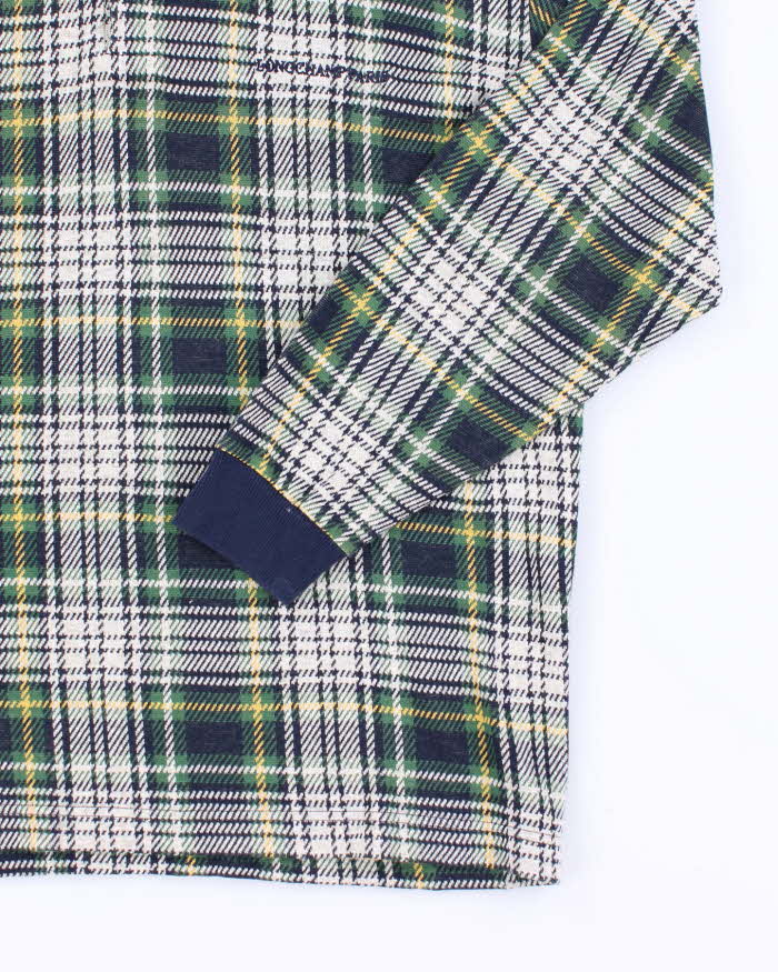 Vintage 90's Longchamp Patterned Quarter Button Long Sleeve Knit - XL