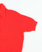 Vintage 80's White Ram Textured Acrylic Short Sleeve Knit - L