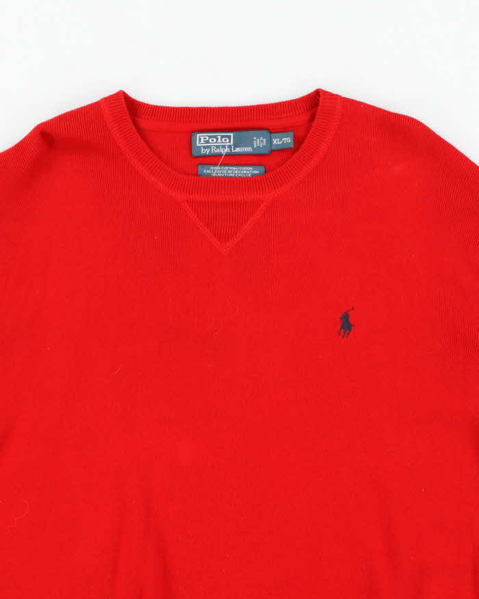 Vintage 90's Ralph Lauren Small Horse Long Sleeve Knit Jumper - XL