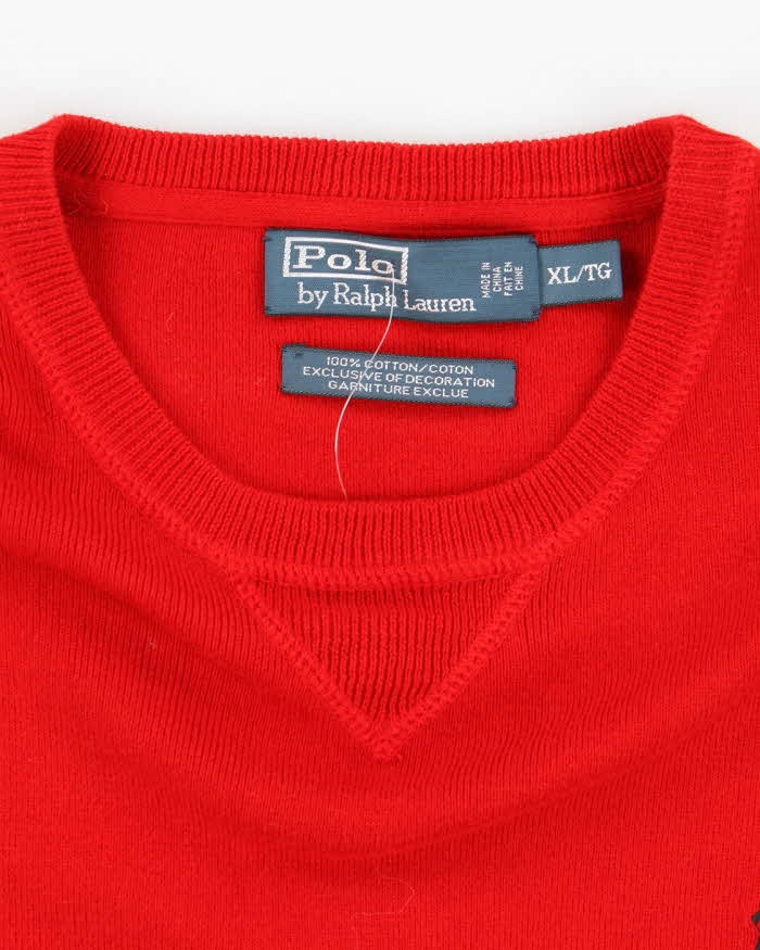 Vintage 90's Ralph Lauren Small Horse Long Sleeve Knit Jumper - XL