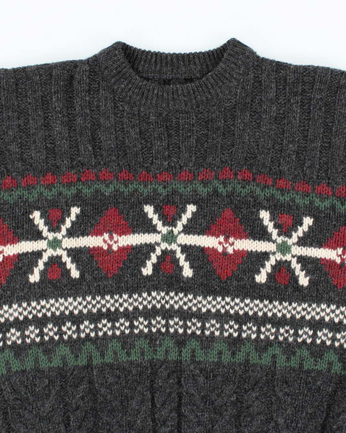Vintage 90s TT&amp;Co Sport Chunky Wool Jumper - M