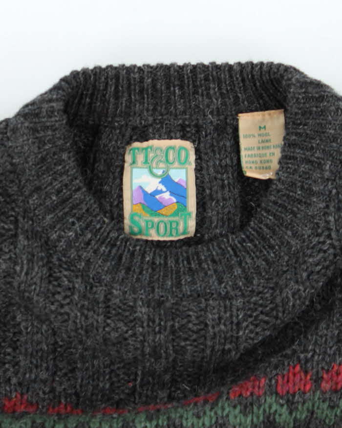 Vintage 90s TT&amp;Co Sport Chunky Wool Jumper - M