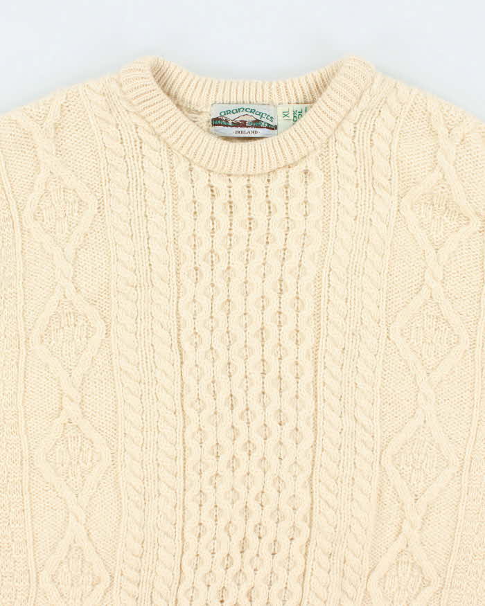 Vintage Aran Crafts Wool Chunky Knit Jumper - XL