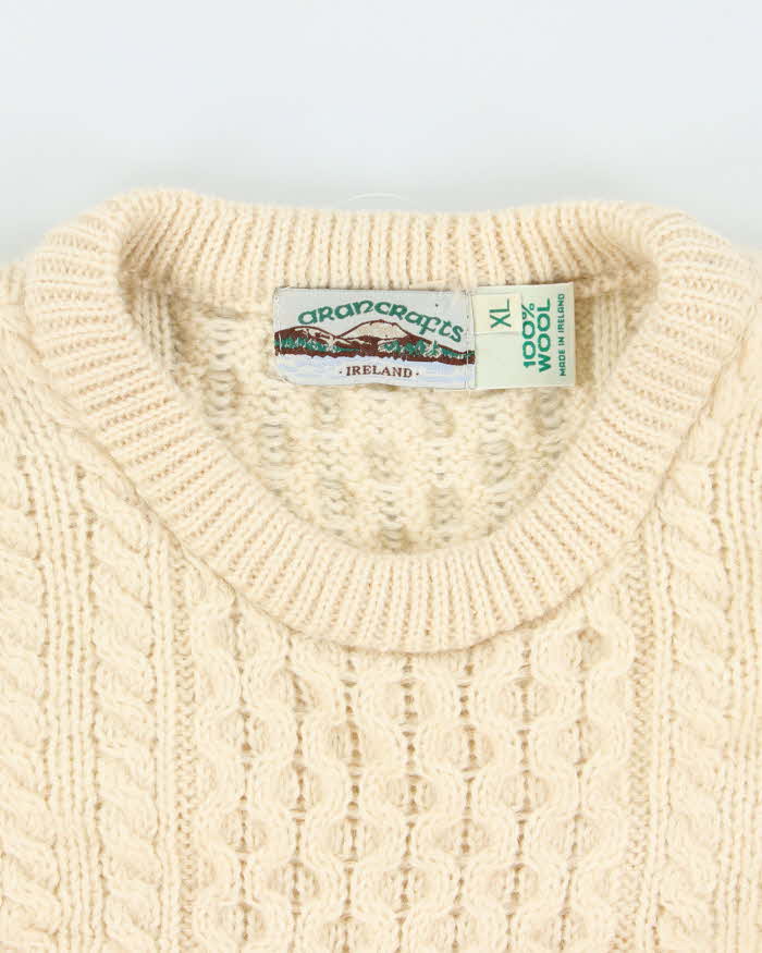 Vintage Aran Crafts Wool Chunky Knit Jumper - XL