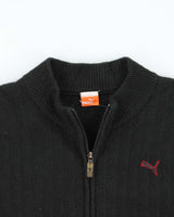 Vintage Puma Wool Blend Zip-up Jumper - L