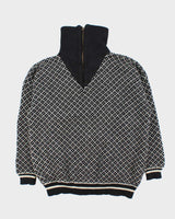 Vintage Volud Wool Nordic Quarter-zip Jumper - M