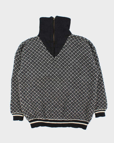 Vintage Volud Wool Nordic Quarter-zip Jumper - M