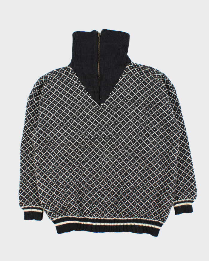 Vintage Volud Wool Nordic Quarter-zip Jumper - M