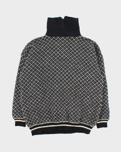 Vintage Volud Wool Nordic Quarter-zip Jumper - M