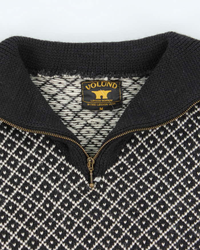 Vintage Volud Wool Nordic Quarter-zip Jumper - M