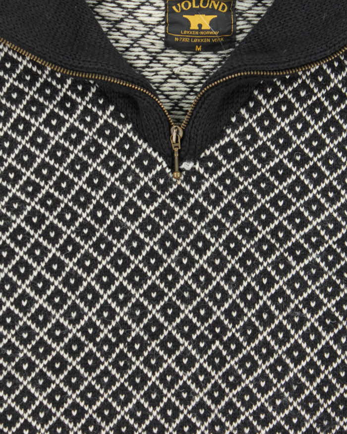 Vintage Volud Wool Nordic Quarter-zip Jumper - M