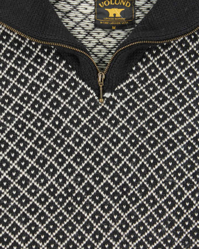 Vintage Volud Wool Nordic Quarter-zip Jumper - M