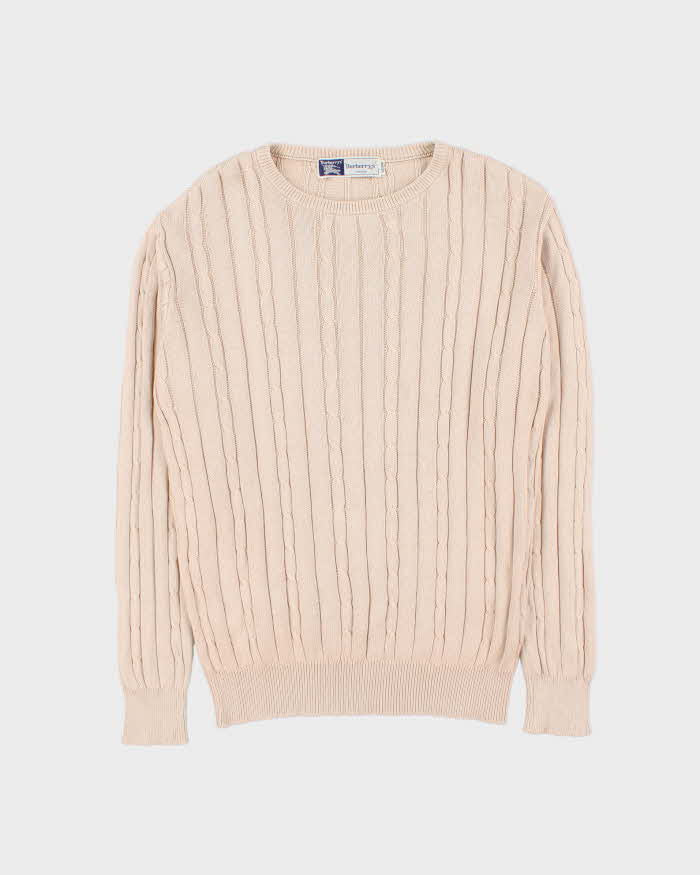 Vintage 90s Burberry Lightweight Cable Knit Jumper - M