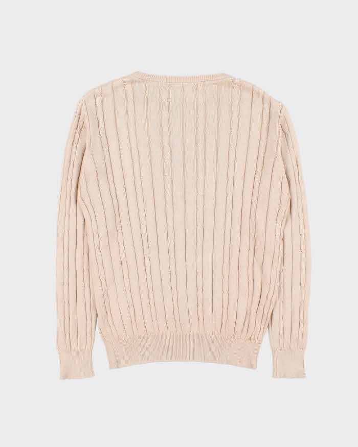 Vintage 90s Burberry Lightweight Cable Knit Jumper - M