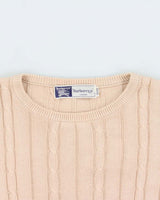 Vintage 90s Burberry Lightweight Cable Knit Jumper - M