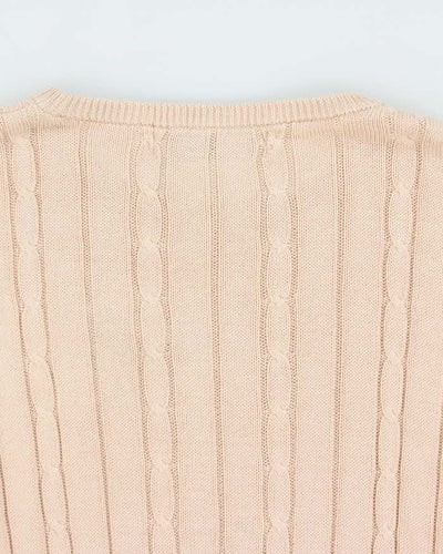 Vintage 90s Burberry Lightweight Cable Knit Jumper - M
