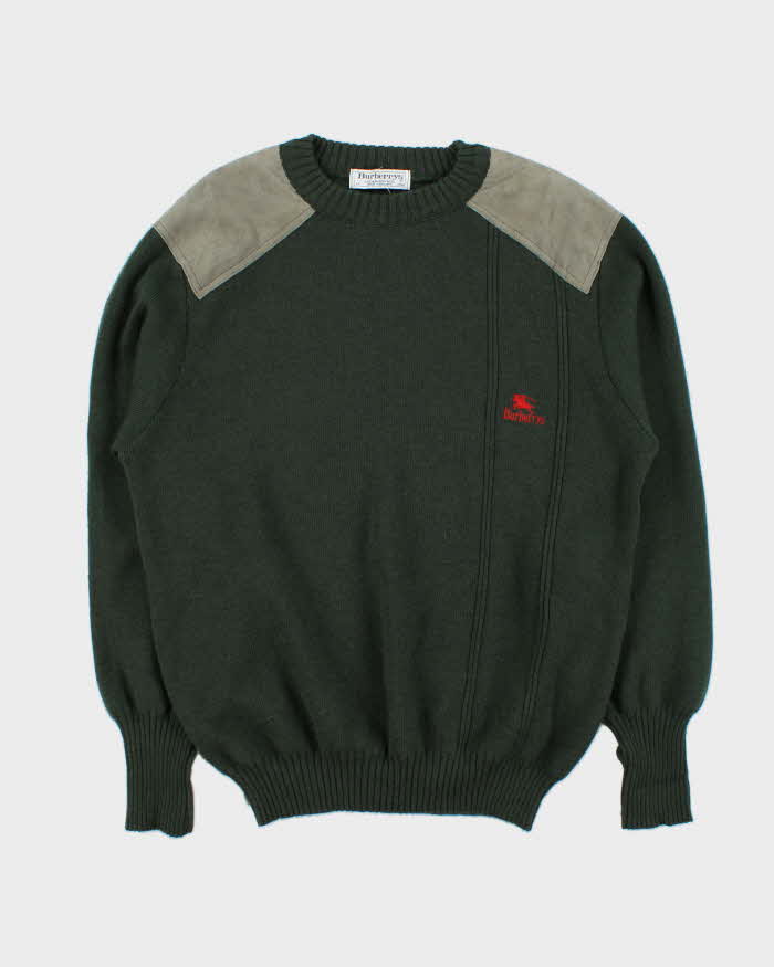 Vintage 90s Burberry Wool Military Style Jumper - L