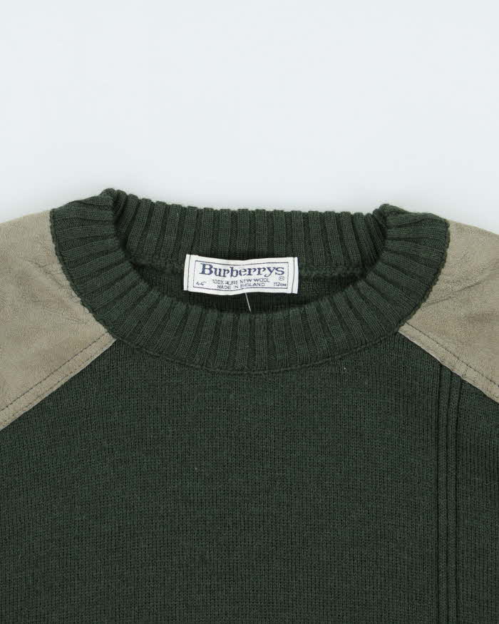 Vintage 90s Burberry Wool Military Style Jumper - L