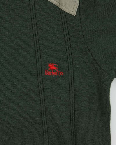 Vintage 90s Burberry Wool Military Style Jumper - L