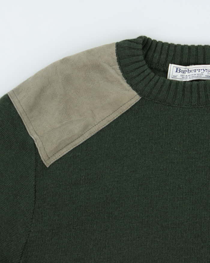 Vintage 90s Burberry Wool Military Style Jumper - L