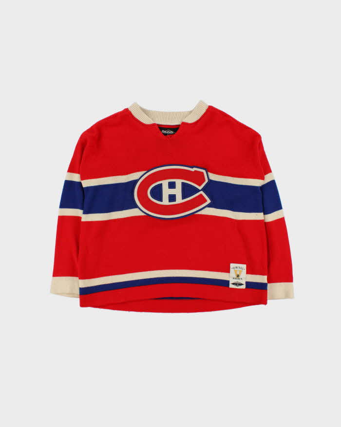 Vintage 90s Montreal Canadiens NHL Knit Jersey - L