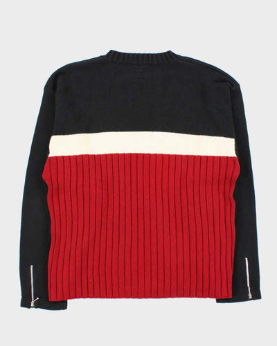 Vintage 90s Tommy Hilfiger Racing Embroidered Ribbed Crewneck Knit Jumper - L