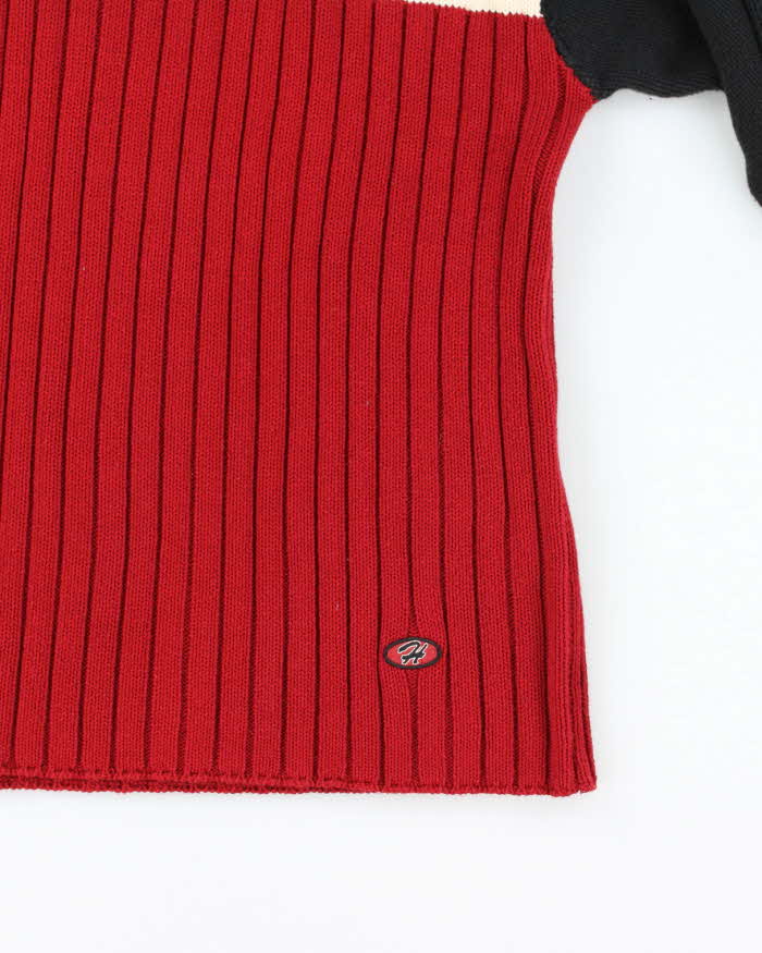 Vintage 90s Tommy Hilfiger Racing Embroidered Ribbed Crewneck Knit Jumper - L