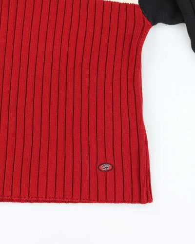 Vintage 90s Tommy Hilfiger Racing Embroidered Ribbed Crewneck Knit Jumper - L