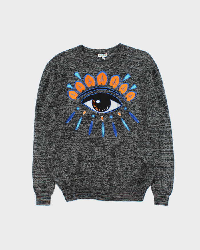 Vintage Kenzo Wool Blend Embroidered Eye Jumper - M