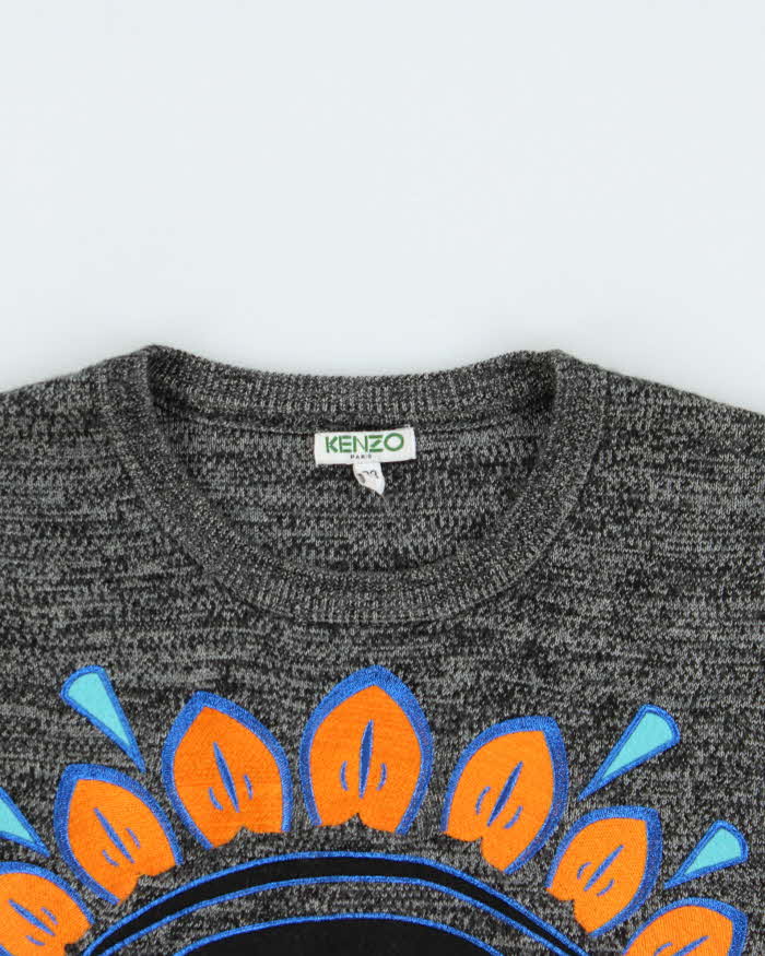 Vintage Kenzo Wool Blend Embroidered Eye Jumper - M