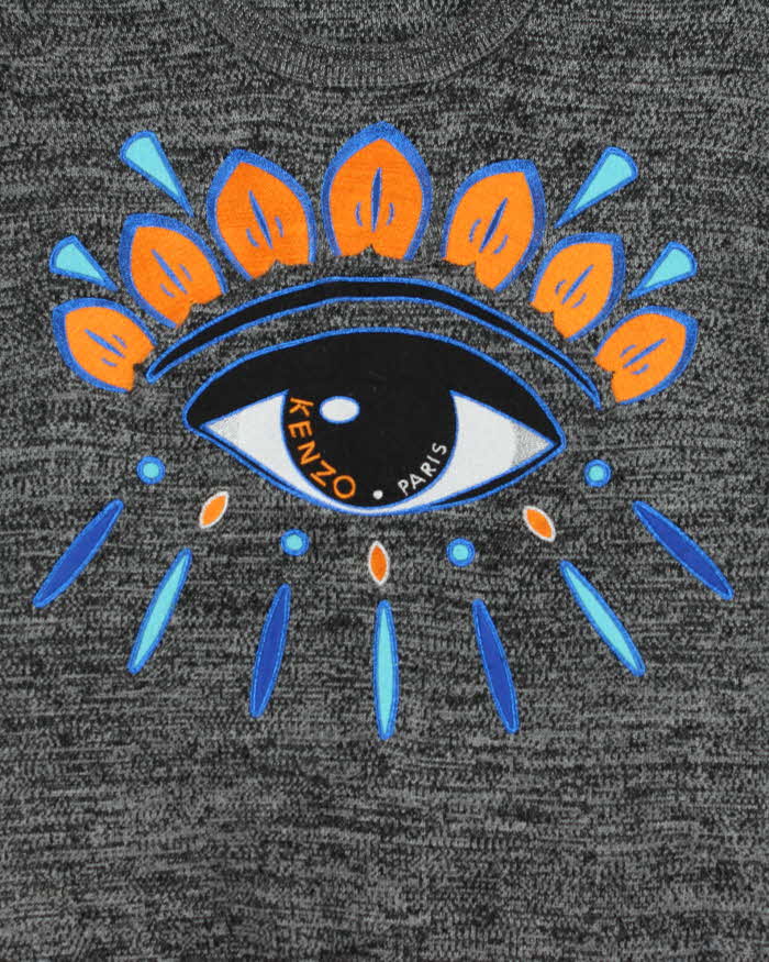 Vintage Kenzo Wool Blend Embroidered Eye Jumper - M
