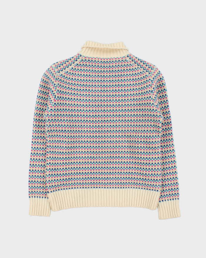 Vintage 1980s L.L Bean Patterned Collared Chunky Knit - L