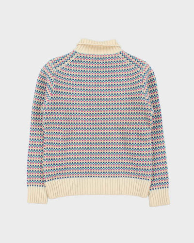 Vintage 1980s L.L Bean Patterned Collared Chunky Knit - L