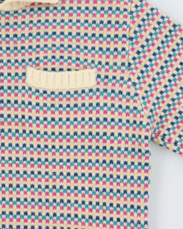 Vintage 1980s L.L Bean Patterned Collared Chunky Knit - L