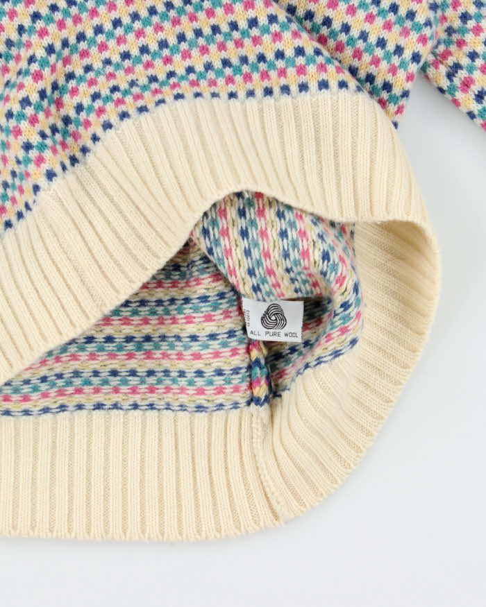 Vintage 1980s L.L Bean Patterned Collared Chunky Knit - L