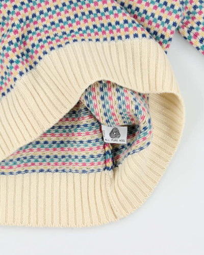 Vintage 1980s L.L Bean Patterned Collared Chunky Knit - L