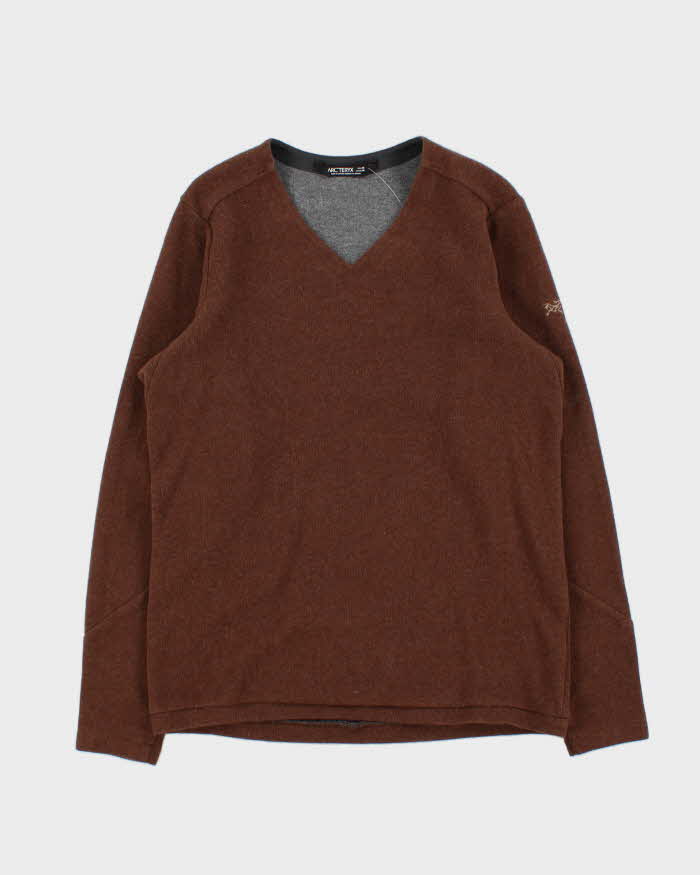 Vintage Brown Arc'teryx Donovan Wool Blend V-Neck Sweatshirt - M