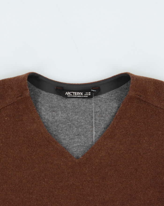 Vintage Brown Arc'teryx Donovan Wool Blend V-Neck Sweatshirt - M