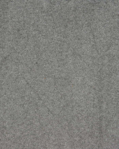Vintage 00s Polo Ralph Lauren Grey Quarter-Zip Knit Jumper - M