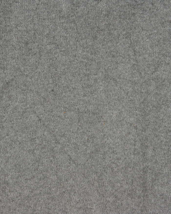 Vintage 00s Polo Ralph Lauren Grey Quarter-Zip Knit Jumper - M